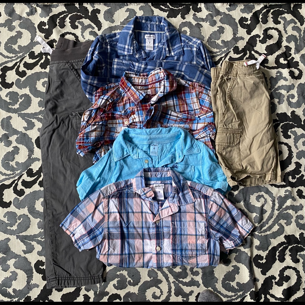 Boy’s Size 6/7 Carter’s Lot Of 6 Items - 1 Pants, 1 Shorts, & 4 Shirts